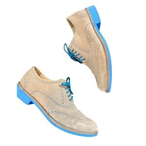 Cole Hann  Beige Loafers with Blue Soles sz 8 preppy office casual